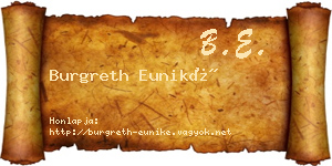 Burgreth Euniké névjegykártya